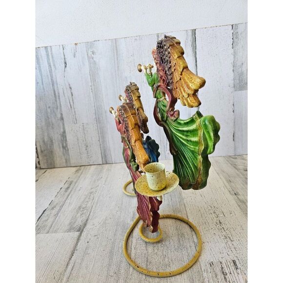 Vintage angel candelabra candle holder cherubs singing Victorian - Picture 5 of 11